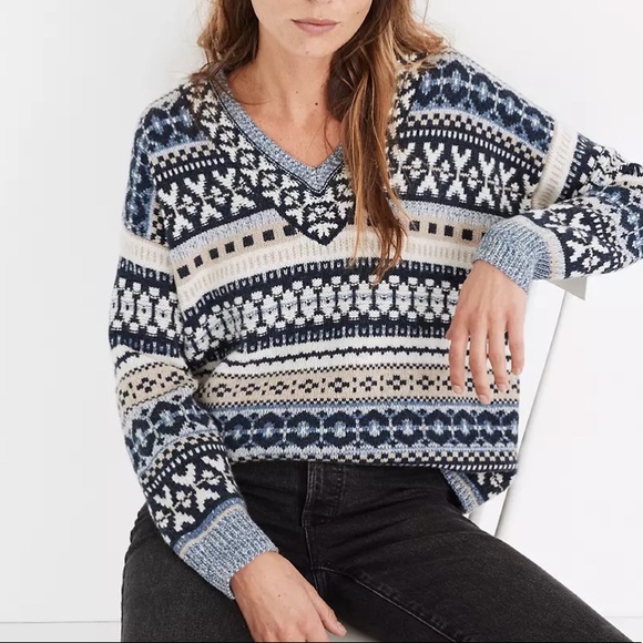 Madewell Fair Isle Pullover Sweater - Picture 2 of 7